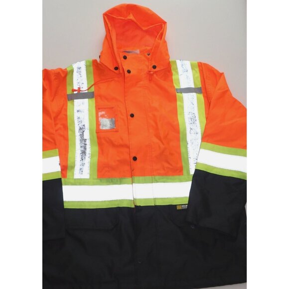 Holmes Workwear Hi-Vis Safety Jacket XL Reflective Waterproof ANSI Workcore - Picture 2 of 11